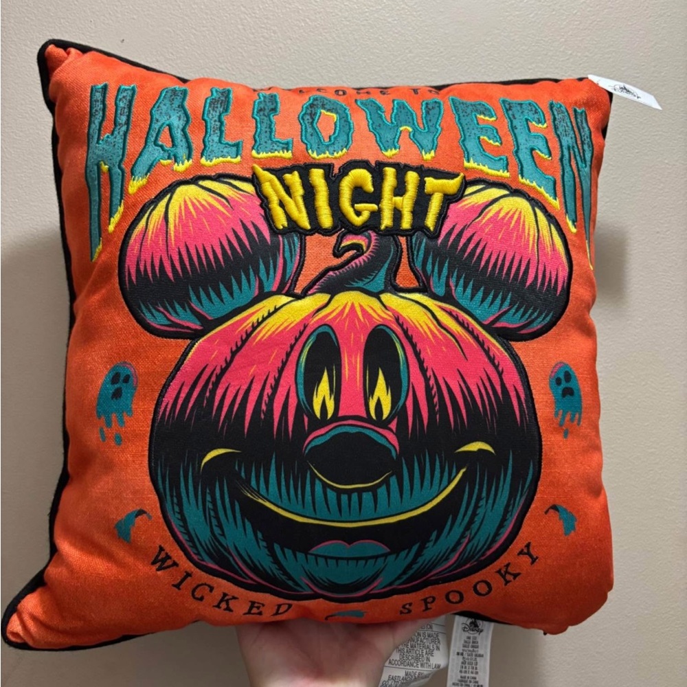 Disney Halloween Night Orange Pillow